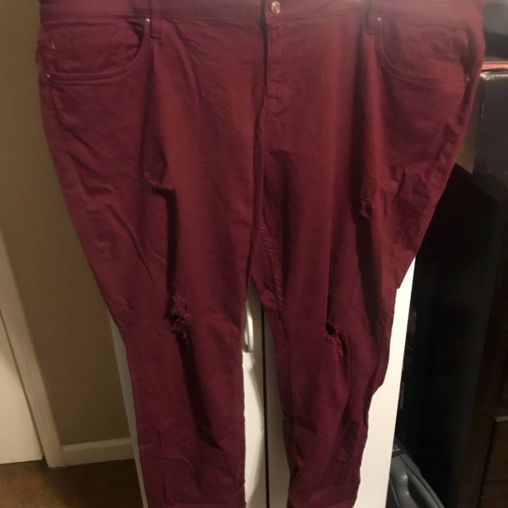 Vigoss Red Destructed Skinny Jeans